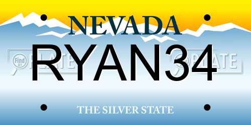 RYAN34 Nevada License Plate