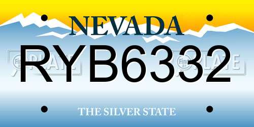 RYB6332 Nevada License Plate
