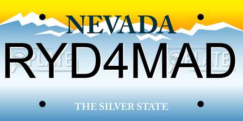 RYD4MAD Nevada License Plate
