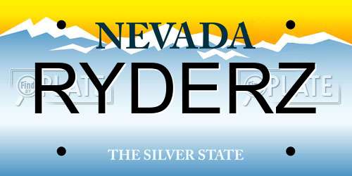 RYDERZ Nevada License Plate