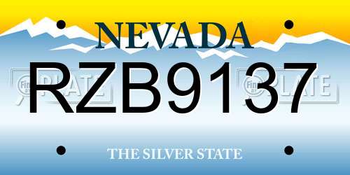 RZB9137 Nevada License Plate