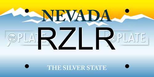 RZLR Nevada License Plate