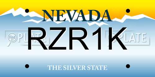 RZR1K Nevada License Plate