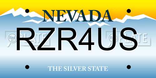 RZR4US Nevada License Plate