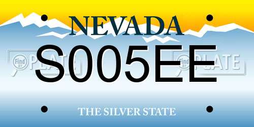 S005EE Nevada License Plate