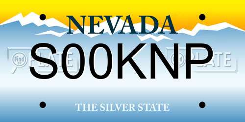 S00KNP Nevada License Plate