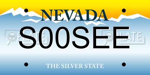 S00SEE Nevada License Plate