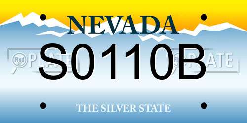 S0110B Nevada License Plate