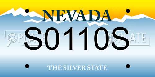 S0110S Nevada License Plate