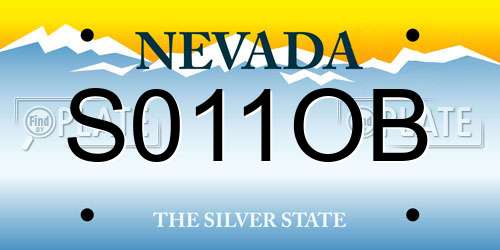 S011OB Nevada License Plate