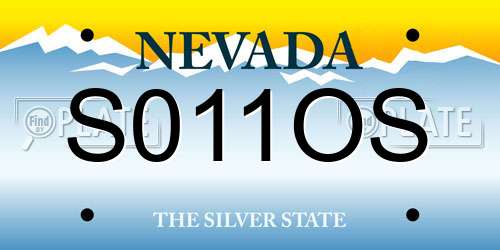 S011OS Nevada License Plate