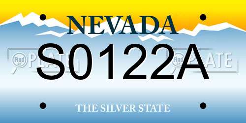 S0122A Nevada License Plate