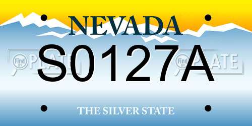 S0127A Nevada License Plate