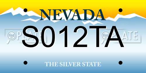 S012TA Nevada License Plate
