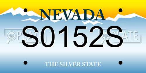 S0152S Nevada License Plate