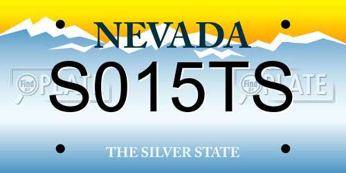 S015TS Nevada License Plate