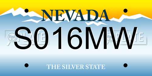 S016MW Nevada License Plate