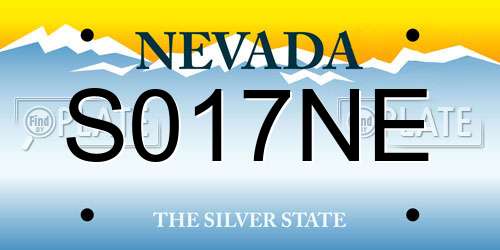 S017NE Nevada License Plate