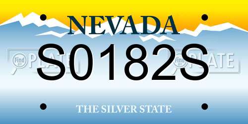 S0182S Nevada License Plate