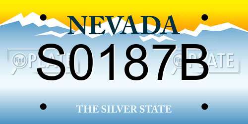 S0187B Nevada License Plate