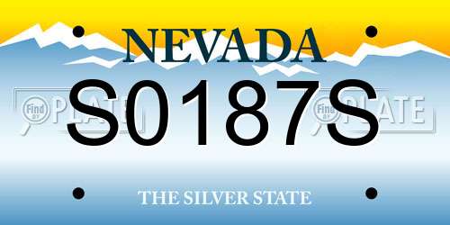 S0187S Nevada License Plate