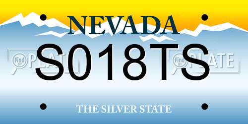 S018TS Nevada License Plate