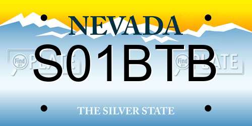 S01BTB Nevada License Plate
