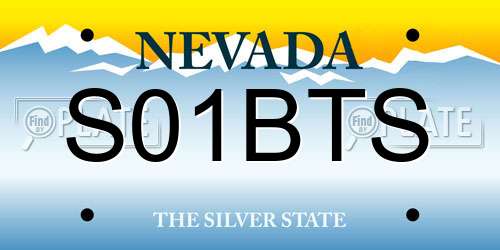 S01BTS Nevada License Plate