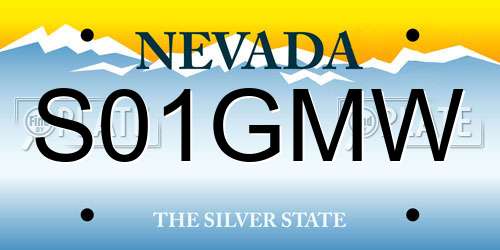 S01GMW Nevada License Plate