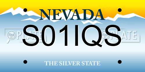 S01IQS Nevada License Plate