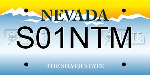 S01NTM Nevada License Plate