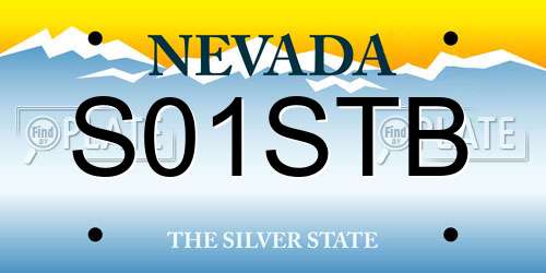 S01STB Nevada License Plate