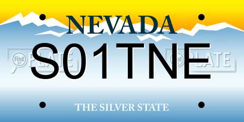S01TNE Nevada License Plate