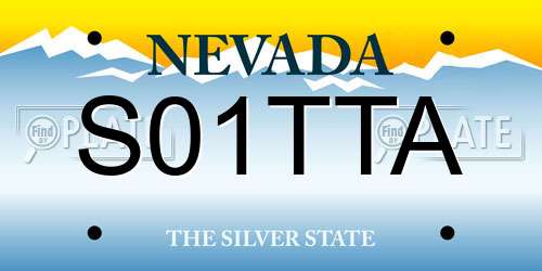 S01TTA Nevada License Plate