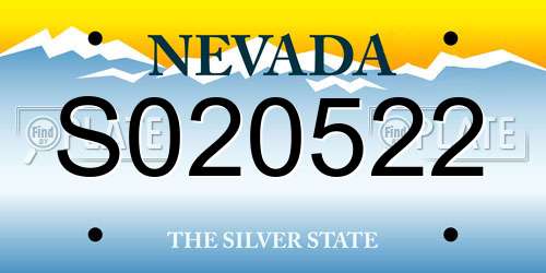 S020522 Nevada License Plate