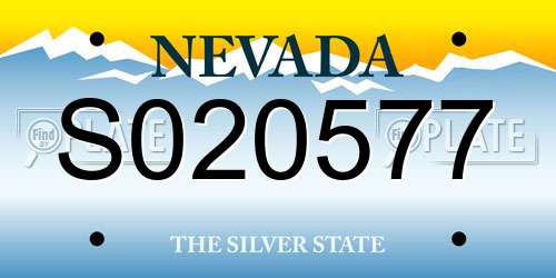 S020577 Nevada License Plate
