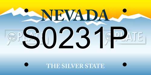 S0231P Nevada License Plate