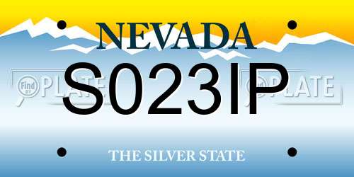 S023IP Nevada License Plate