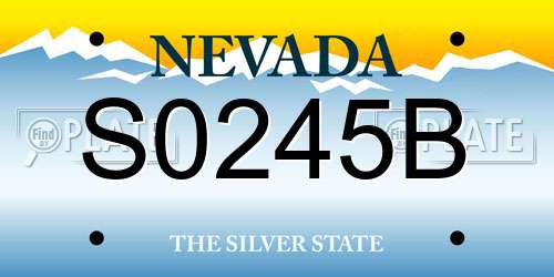 S0245B Nevada License Plate