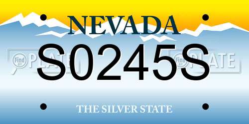 S0245S Nevada License Plate