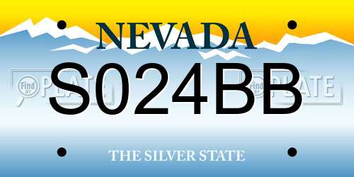 S024BB Nevada License Plate