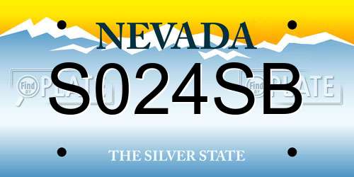 S024SB Nevada License Plate