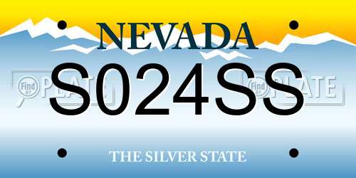 S024SS Nevada License Plate