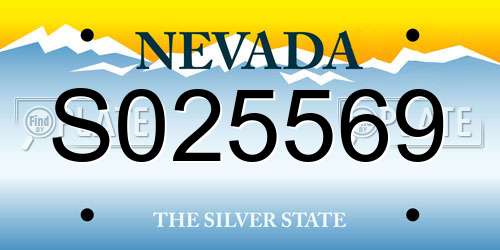 S025569 Nevada License Plate