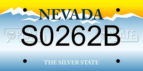 S0262B Nevada License Plate