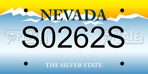 S0262S Nevada License Plate