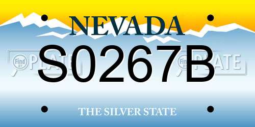 S0267B Nevada License Plate