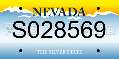 S028569 Nevada License Plate
