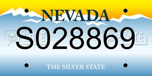 S028869 Nevada License Plate