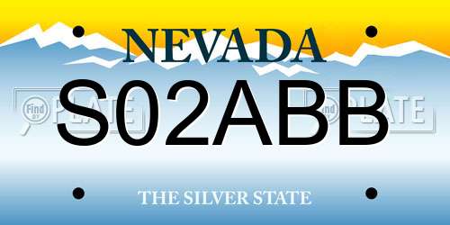 S02ABB Nevada License Plate